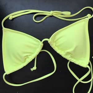VS Neon Yellow Triangle String Bikini Top